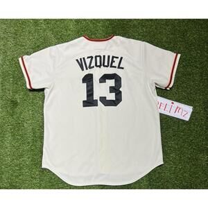 Majestic baseball mlb San Francisco Giants Omar Vizquel cream Jersey 546 xl